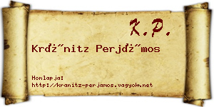 Kránitz Perjámos névjegykártya